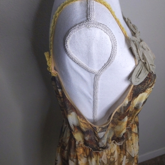 Pretty Angel Fairy Dress Chiffon Golden Yellow Flower Large - Picture 5 of 9